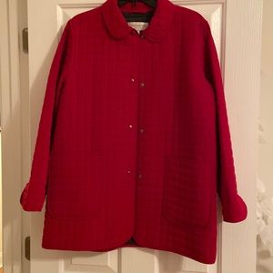 Red quilted jacket